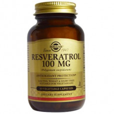 Ресвератрол (Resveratrol), Solgar, 100 мг, 60 капсул, 16501
  