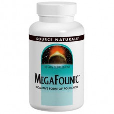 Фолиевая кислота, MegaFolinic, Source Naturals, 800 мкг, 120 таблеток, 16755
  