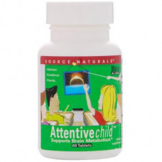 Внимательный ребенок, Attentive Child, Source Naturals, 60 таблеток, 16804
  