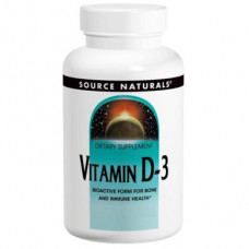 Vitamin D3, Vitamin D-3, Source Naturals, 2000 IU, 200 Capsules, 16815
 