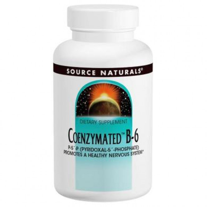 Витамин В6 (пиридоксин), Vitamin B-6, Source Naturals, 500 мг, 100 таблеток, 16788
  