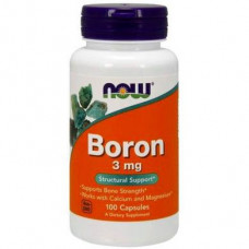 Бор, Boron, Now Foods, 3 мг, 100 капсул, 19153
  