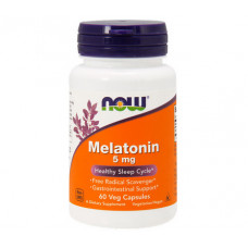 Мелатонин, Melatonin, Now Foods, 5 мг, 60 капсул, 19224
  