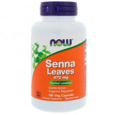 Слабительное средство, сенна, Senna Leaves, Now Foods, 470 мг, 100 капсул, 21161
  