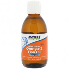 Рыбий жир жидкий, Omega-3 Fish Oil, Now Foods, лимон, 200 мл, 21373
  