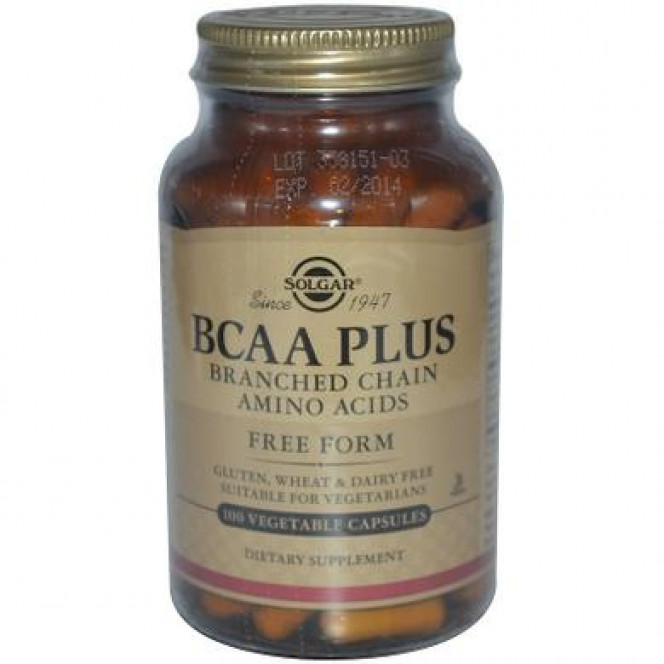 Аминокислоты BCAA плюс, BCAA Plus, Solgar, 100 капсул, 21382
  