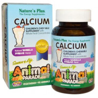 Жевательный кальций для детей, Chewable Calcium, Natures Plus, Animal Parade, вкус ванили, 90 таблеток, 21840
  