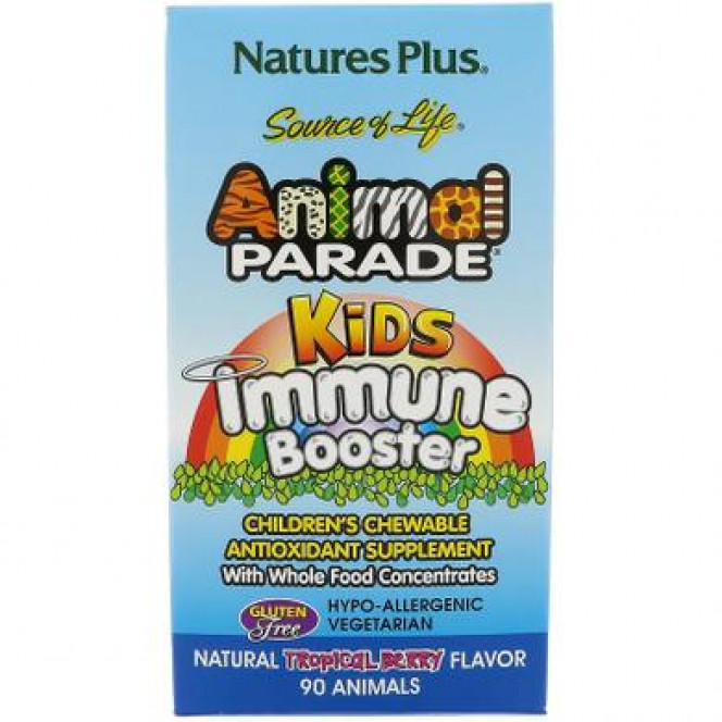 Укрепление иммунитета, Kids Immune, Nature's Plus, Source of Life Animal Parade, тропические ягоды, 90 животных, 21844
  