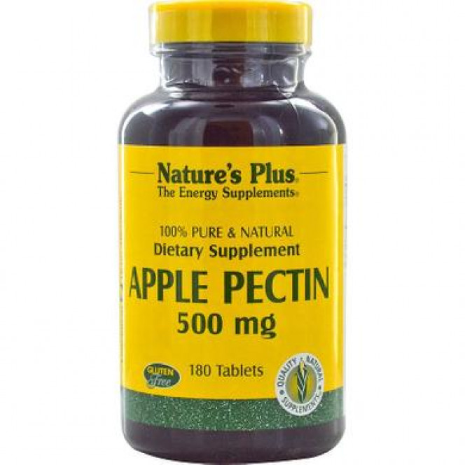 Яблочный пектин, Apple Pectin, Nature's Plus, 500 мг, 180 таблеток, 21929
  