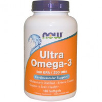 Супер омега 3, Omega-3, Now Foods, 500 EPA/250 DHA, 180 капсул, 02195
  