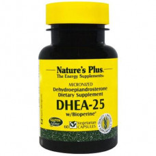 ДГЭА-25 с биоперином, DHEA-25 With Bioperine, Natures Plus, 60 вегетарианских капсул, 21958
  