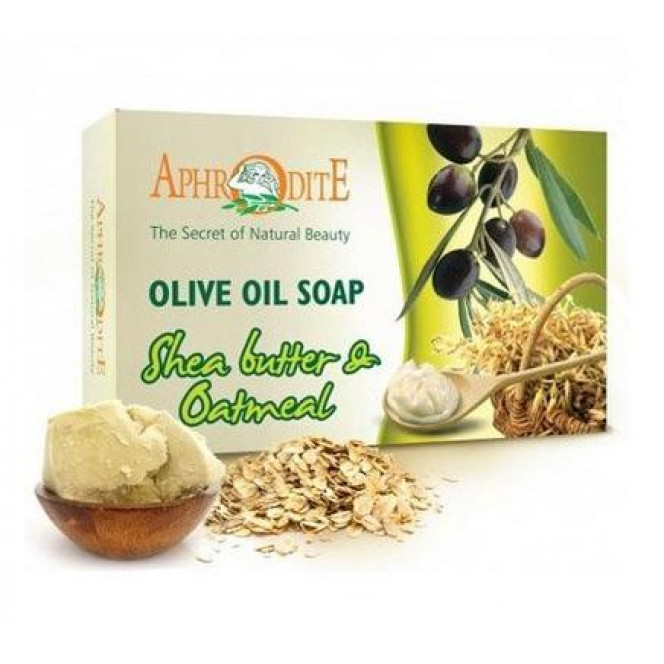 Natural Olive Soap with Shea Butter and Oatmeal, Aphrodite, 100 g, 00022
 