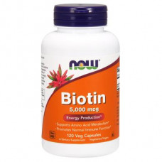 Биотин, Biotin, Now Foods, 5000 мкг, 120 капсул, 02200
  