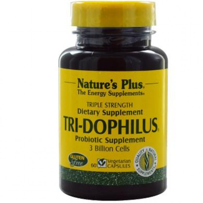 Пробиотики, Tri-Dophilus Probiotic, Nature's Plus, 60 капсул, 22024
  