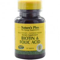 Biotin & Folic Acid, Natures Plus, 30 Tablets, 22053
 