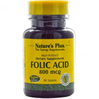 Folic Acid, Folic Acid, Natures Plus, 800 mcg, 90 Tablets, 22147
 