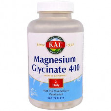 Magnesium Glycinate, Kal, 400 mg, 180 Tablets, 22249
 