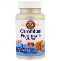 Chromium Picolinate, Cinnamon Roll Flavor, Chromium Picolinate, Kal, 120 Tablets, 22303
 