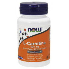 Карнитин тартрат, L-Carnitine, Now Foods, 500 мг, 30 капсул, 22432
  