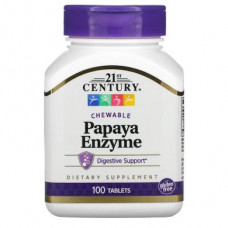 Папаин, Papaya Enzyme, 21st Century, 100 таблеток, 02354
  