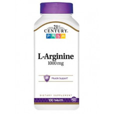 Аргинин, L-Arginine, 21st Century, 1000 мг, 100 таблеток, 02356
  