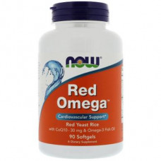 Red Rice, Omega, Q10 (Omega, Red Yeast Rice), Now Foods, 90 Capsules, 23887
 