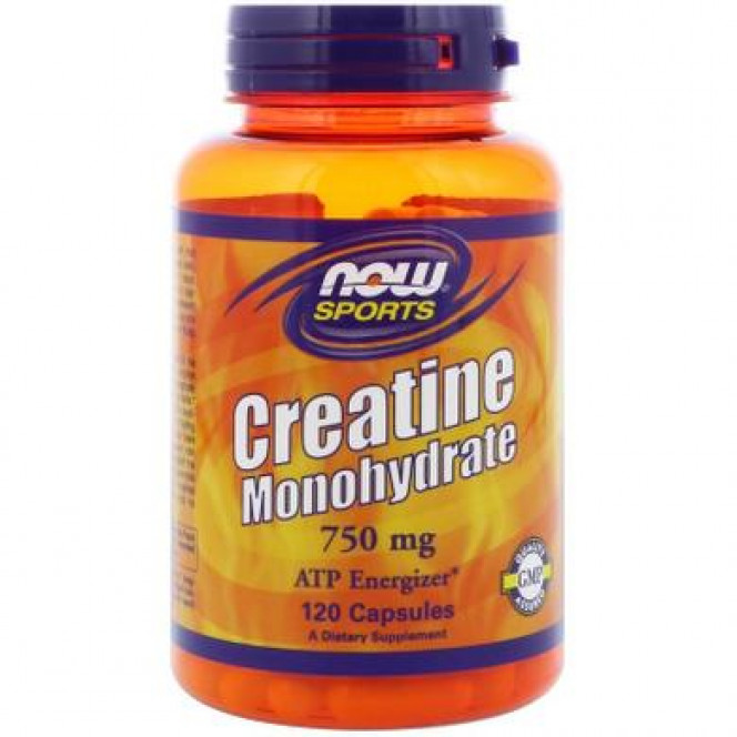 Креатин, Creatine Monohydrate, Now Food, Sports, 750 мг, 120 капсул, 23895
  