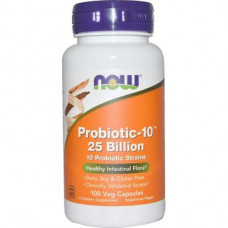 Probiotic-10, Probiotic, Now Foods, 25 Billion CFU, 100 Capsules, 23903
 