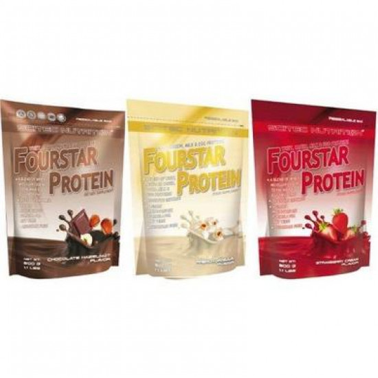 Protein, Fourstar Protein, Tropical Fruit, Scitec Nutrition, 500 g, 25697
 