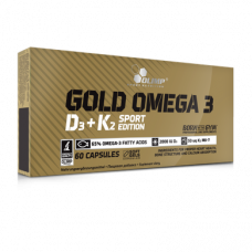 Омега 3 рыбий жир, Gold Omega 3 D3+K2 sport edition, Olimp, 30 капсул, 26123
  