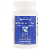 Folic Acid, 4th Generation 5-MTHF, QuatreActiv Folate, Allergy Research Group, 90 Capsules, 26748
 