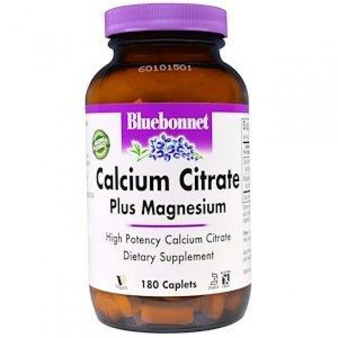 Calcium Citrate + Magnesium, Bluebonnet Nutrition, 180 Capsules, 26836
 