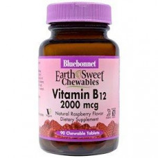 Vitamin B12 & Folic Acid, Raspberry Flavor, Vitamin B-12 & Folic Acid, Bluebonnet Nutrition, 180 Chewable Tablets, 26841
 