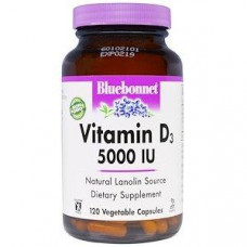 Витамин D3 (холекальциферол), Vitamin D3, Bluebonnet Nutrition, 5000 МЕ, 120 капсул, 26870
  