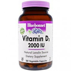 Vitamin D3, Vitamin D3, Bluebonnet Nutrition, 2000 IU, 180 Capsules, 26905
 