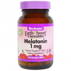 Мелатонин, вкус малины, Melatonin, Bluebonnet Nutrition, 1 мг, 120 жевательных таблеток, 26920
  