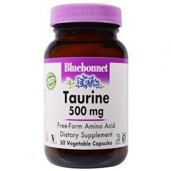 Таурин, Taurine, Bluebonnet Nutrition, 500 мг, 50 капсул, 26968
  