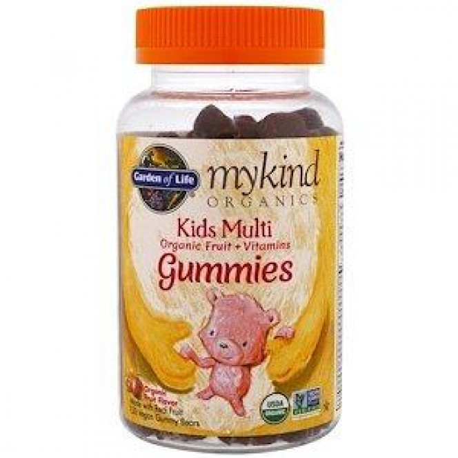 Поливитамины для детей, Kids Multi Gummies, Garden of Life, Mykind Organics, органик, для веганов, вкус вишни, 120 жевательных конфет, 27078
  