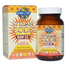 Сырые Витамины Д3, RAW D3, Garden of Life, Vitamin Code, 5000 МЕ, 60 капсул, 27109
  