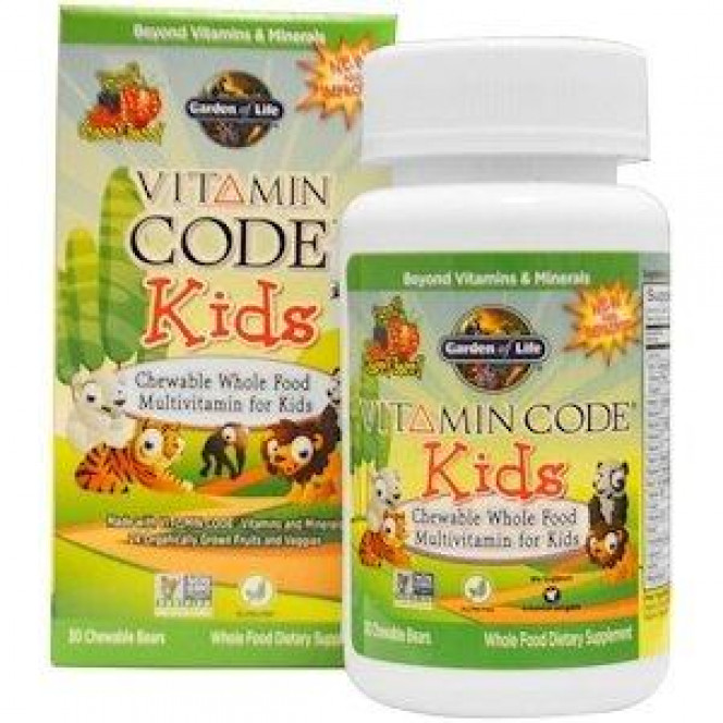 Витамины для детей (Multivitamin for Kids), Garden of Life, Vitamin Code, вишня, 60 шт, 27119
  