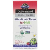 Improving memory and brain function in children, Attention & Focus, Garden of Life, Dr. Formulated Brain Health, Organic, Watermelon Flavor, 60 Gummies, 27242
