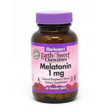 Melatonin, Natural Raspberry Flavor, 1 mg, Bluebonnet Nutrition, 60 Chewable Tablets, 27474
 