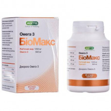 Биомакс Омега-3 1250 мг, Agetis Supplements, 30 капсул, 27502
  