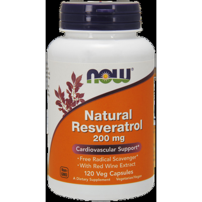 Ресвератрол, Resveratrol, Now Foods, натуральный, 200 мг, 120 капсул, 02758
  