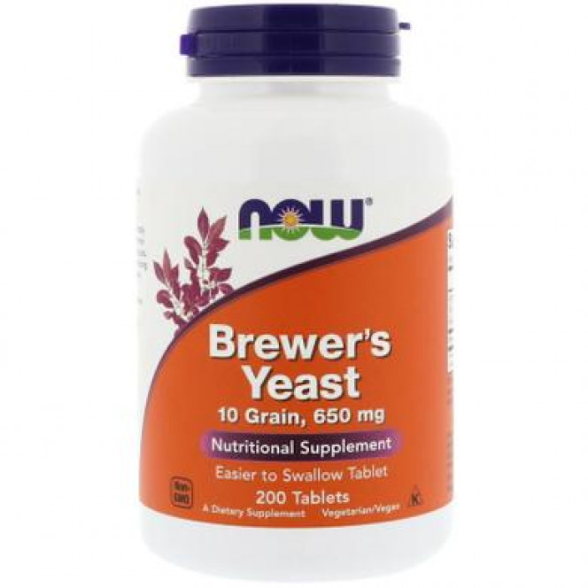 Пивные дрожжи, Brewer's Yeast, Now Foods, 650 мг, 200 таблеток, 02766
  