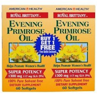 Масло вечерней примулы (Evening Primrose Oil), American Health, 1300 мг, 2 бутылки по 60 капсул, 27673
  