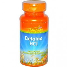 Betaine Hydrochloride, Betaine HCl, Thompson, 90 Tablets, 27685
 