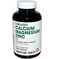 Кальций Магний Цинк, Calcium Magnesium Zinc, American Health, хелатный, 250 таблеток, 27690
  