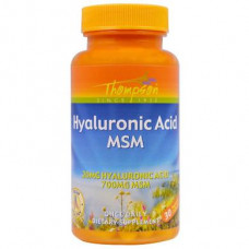 Гиалуроновая кислота и МСМ, Hyaluronic Acid - MSM, Thompson, 30 капсул, 27725
  