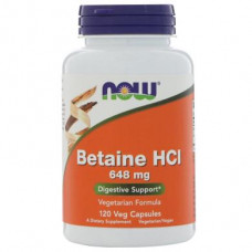 Betaine Hydrochloride, Betaine HCL, Now Foods, 648 mg, 120 Capsules, 02774
 